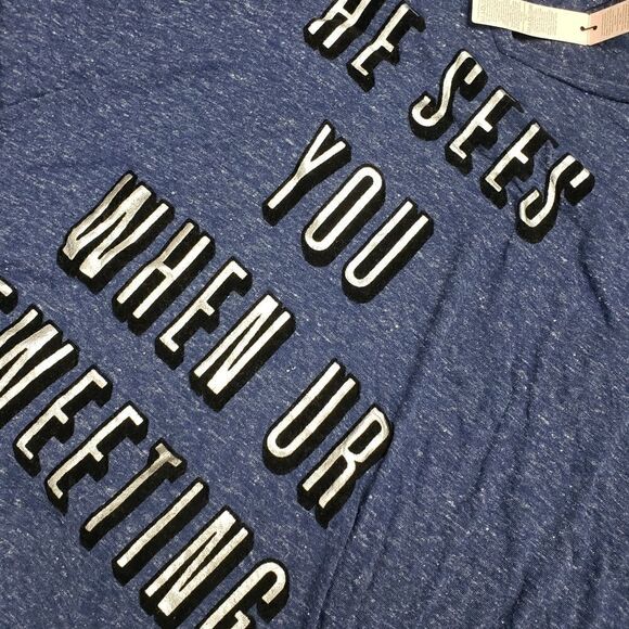 Victoria's Secret Pajama White & Blue Sleep Shirt - Picture 5 of 6